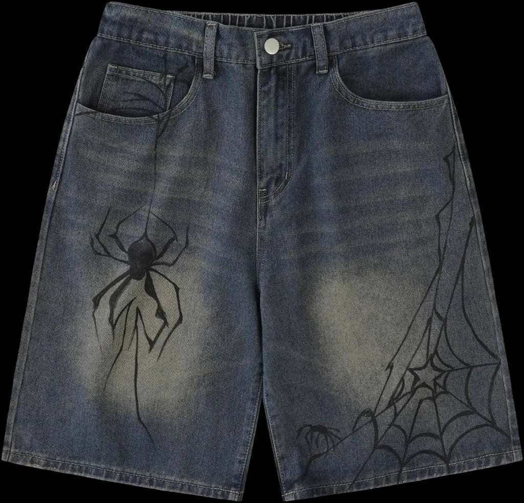 Y2K Blue Denim Shorts Summer Casual Loose Straight Leg Unisex Baggy Jeans Shorts Jorts Grunge Harajuku Streetwear