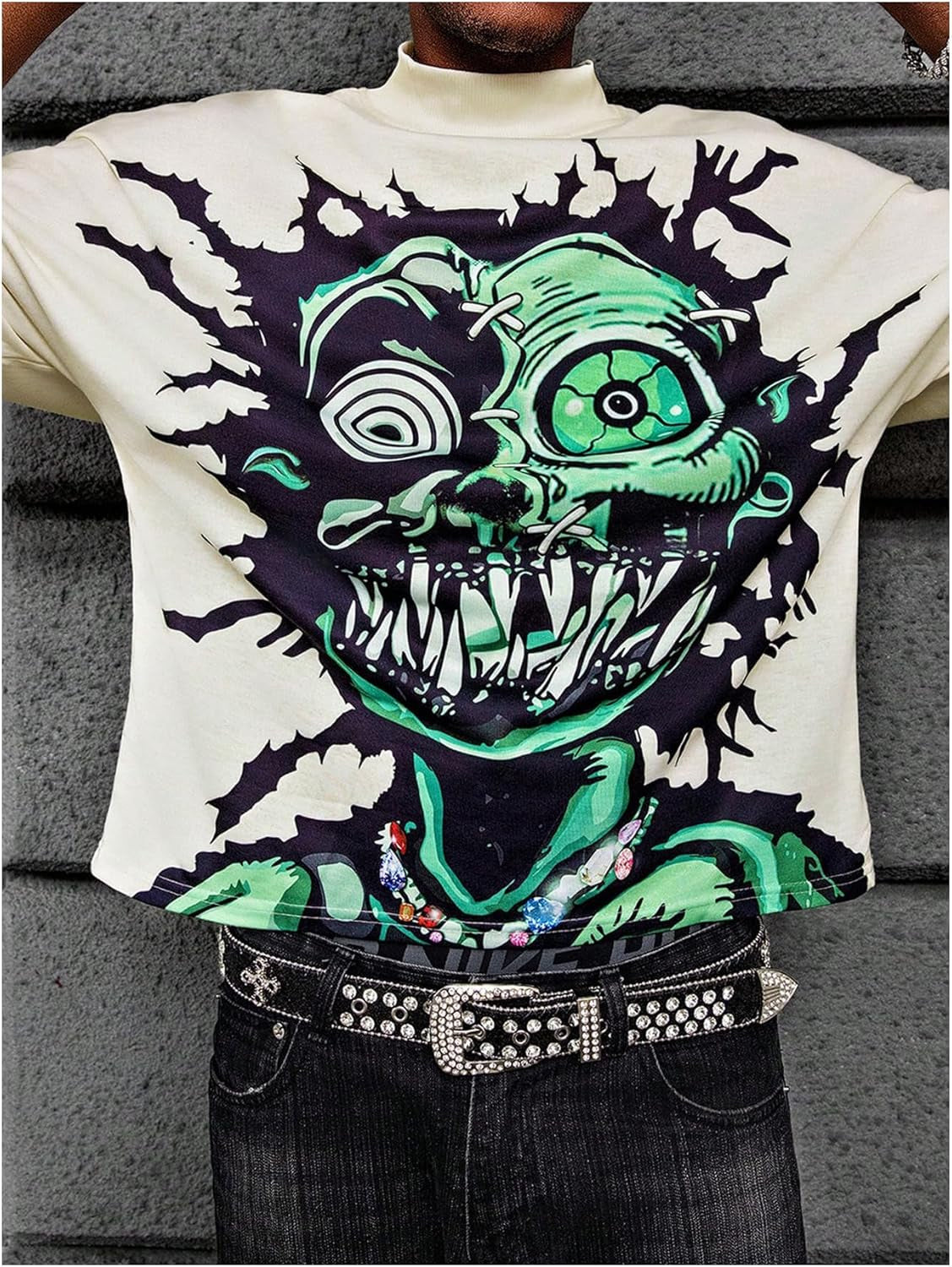 Men'S Graphic Tee Shirt Y2K Novelty Printed Short Sleeve Crew Neck Tops Streetwear