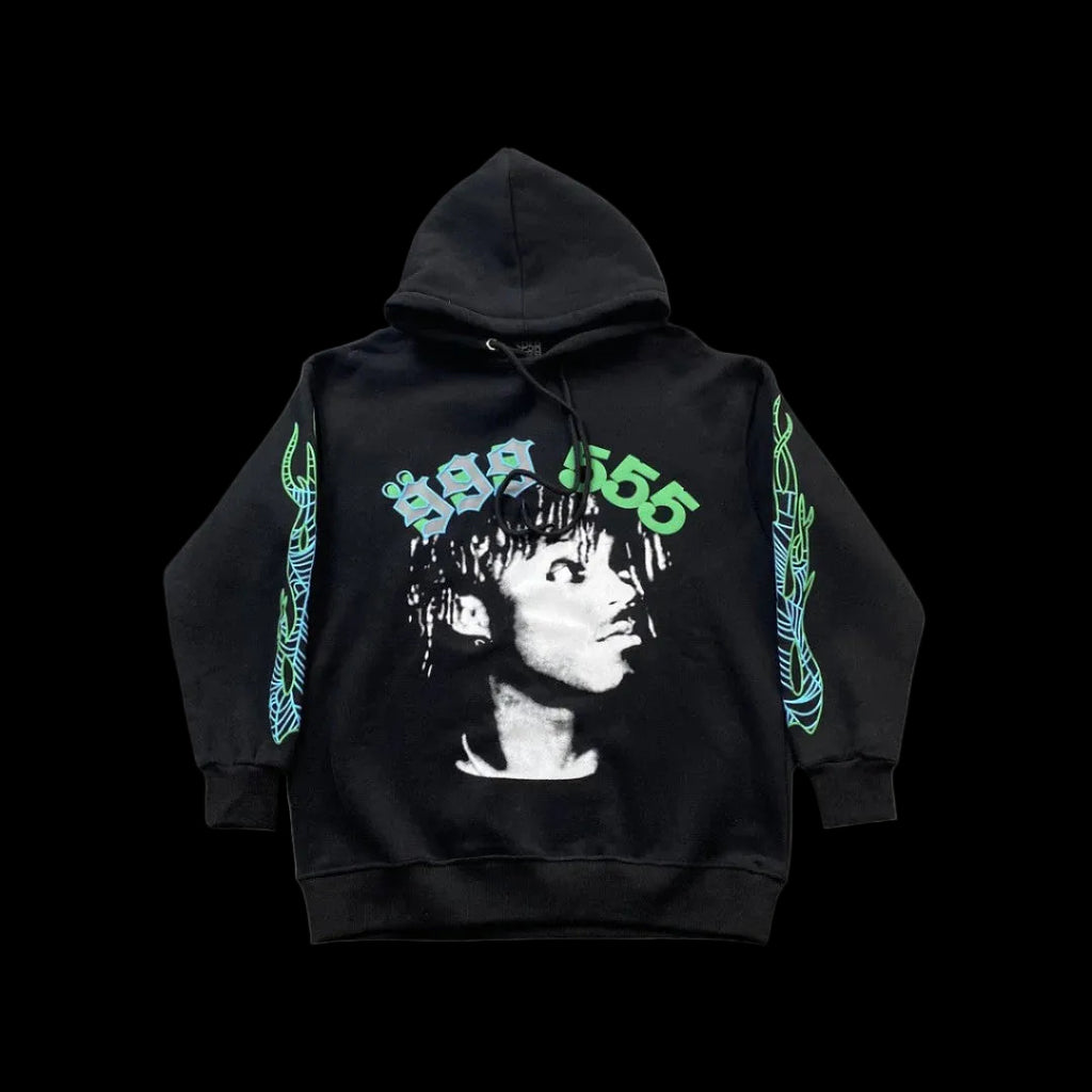 JUICE WRLD X SP5DER HOODIE BLACK