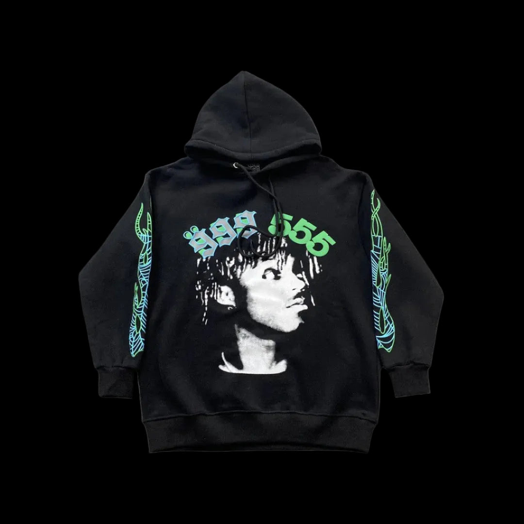 JUICE WRLD X SP5DER HOODIE BLACK