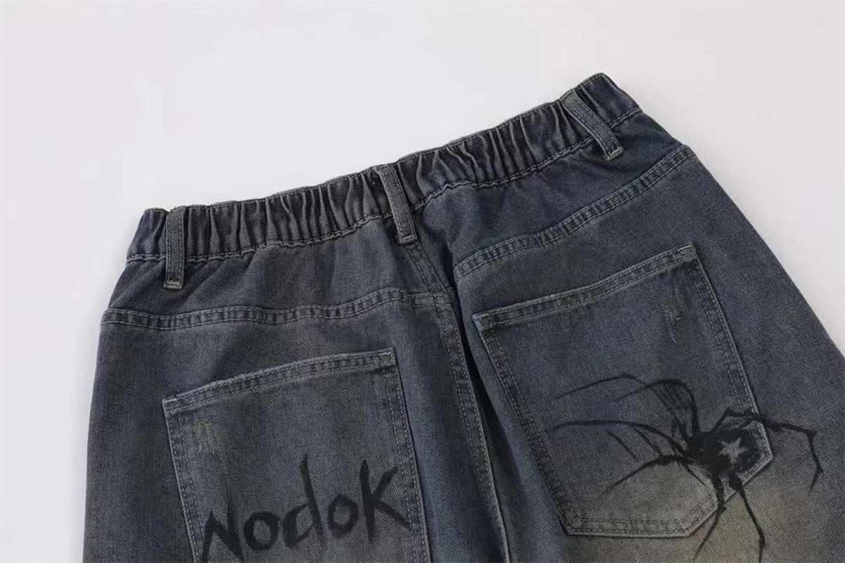 Y2K Blue Denim Shorts Summer Casual Loose Straight Leg Unisex Baggy Jeans Shorts Jorts Grunge Harajuku Streetwear