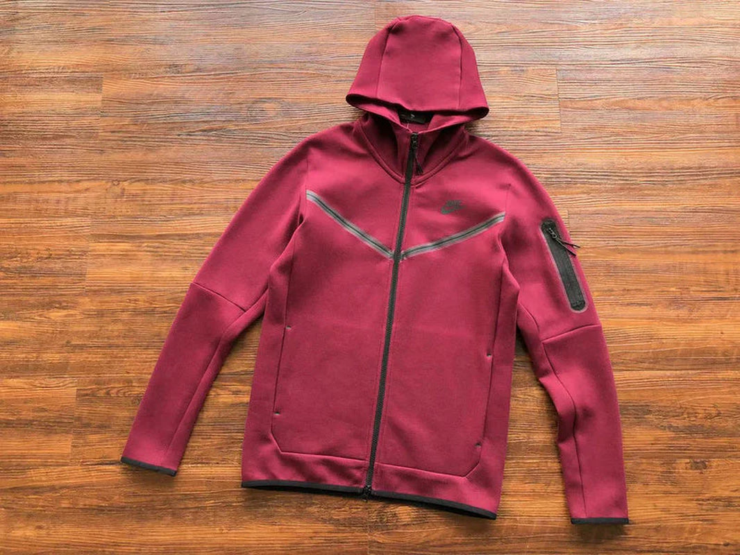 NIKE TECH FLEECE HOODIE X BURGUNDY
