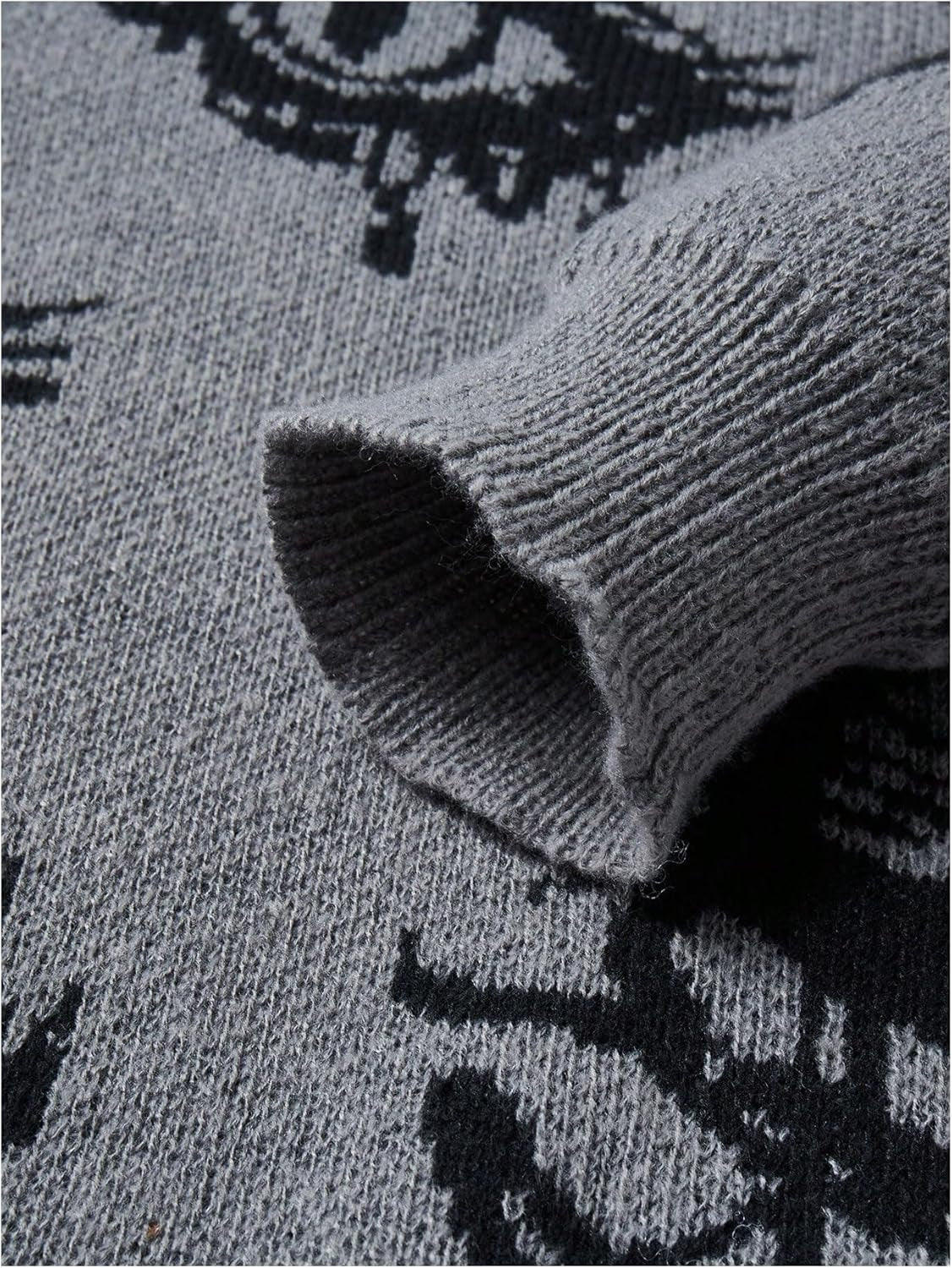 Men'S Fall Goth Grunge Sweater Y2K Oversized Punk Sweater Halloween Graphic Long Sleeve Knit Pullover Streetwear