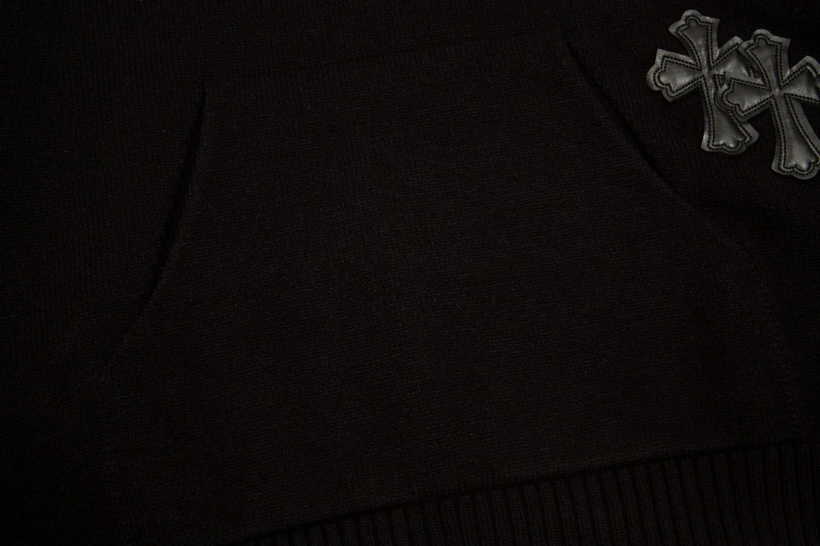 CHROME HEARTS BLACK CROSS PATCH HOODIE BLACK