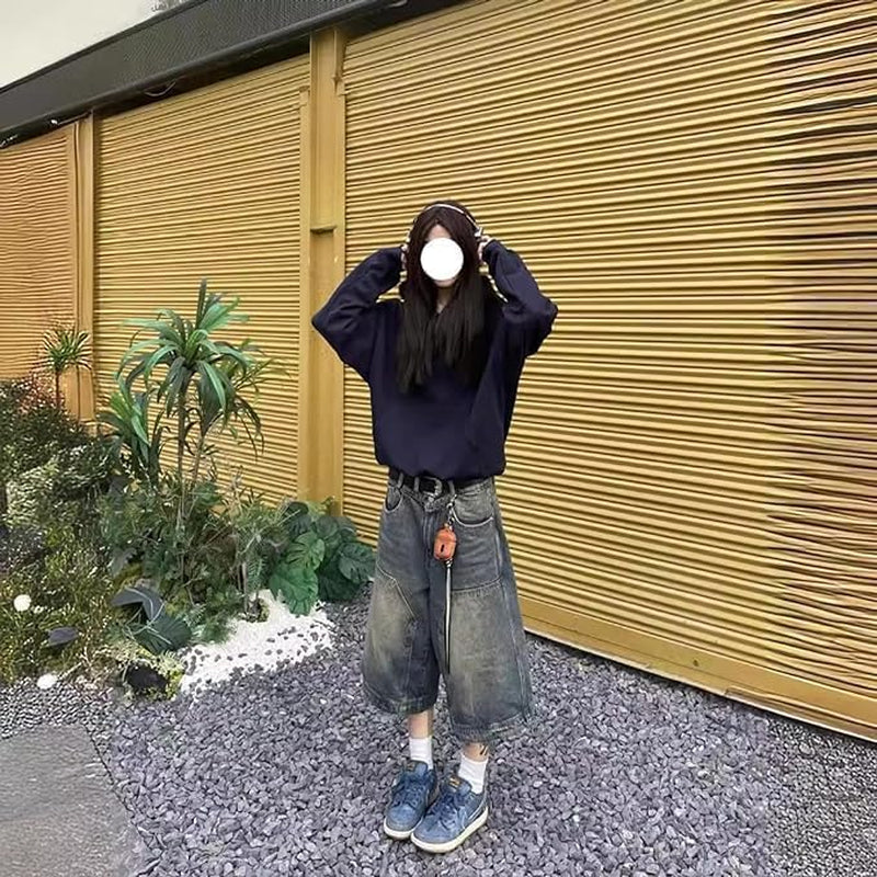 Streetwear Baggy Summer Jorts Y2K Shorts Vintage Acid Wash Jean Shorts Fashion Jorts