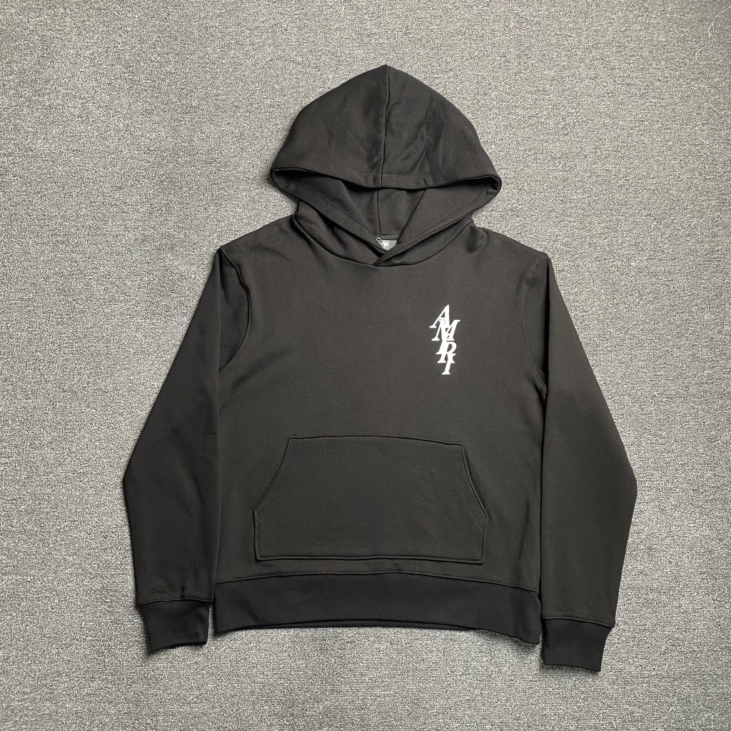 AMIRI LETTER LOGO HOODIE BLACK