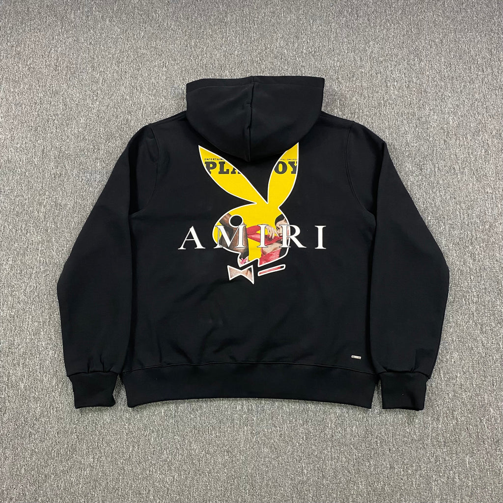 AMIRI PLAYBOY LOGO HOODIE BLACK YELLOW