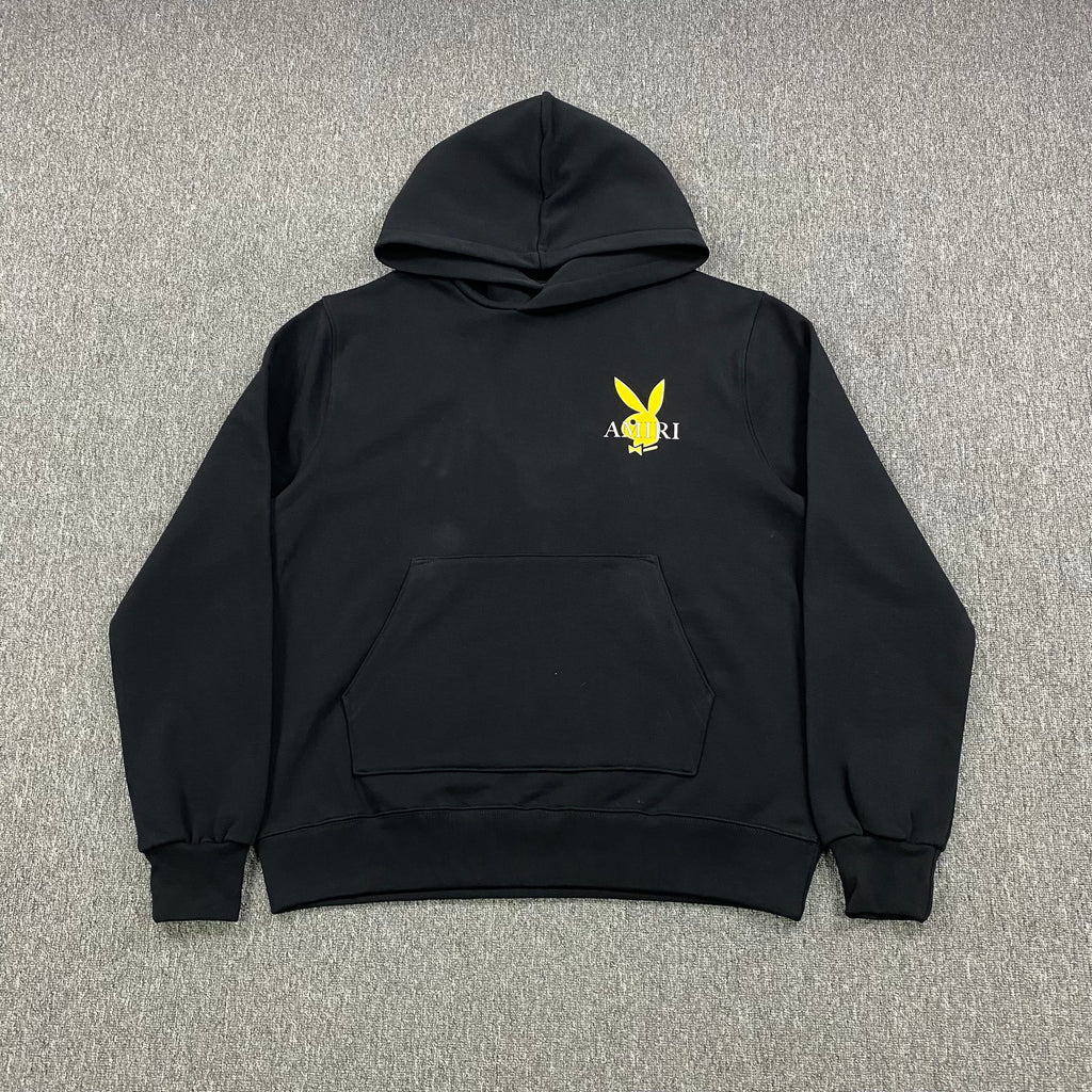 AMIRI PLAYBOY LOGO HOODIE BLACK YELLOW