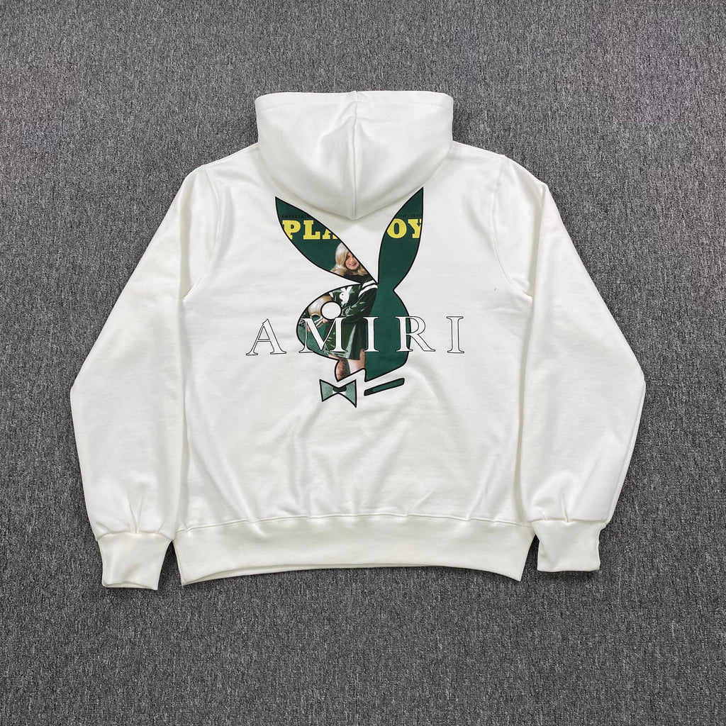 AMIRI PLAYBOY LOGO HOODIE WHITE GREEN