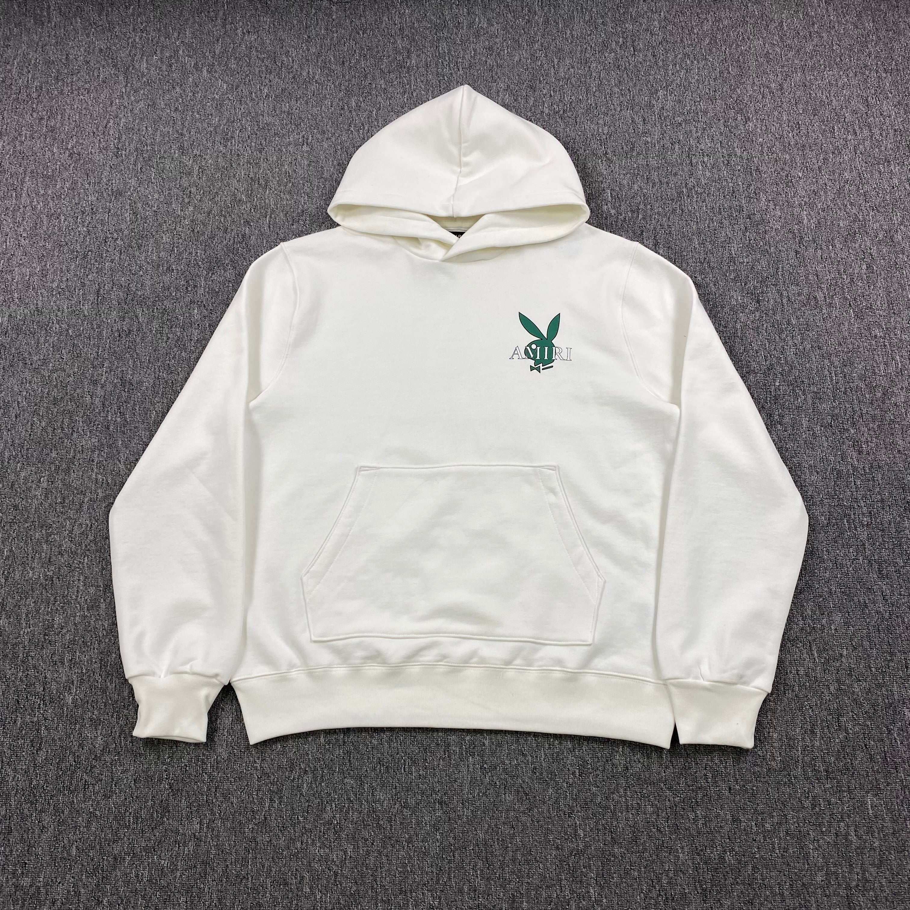 AMIRI PLAYBOY LOGO HOODIE WHITE GREEN