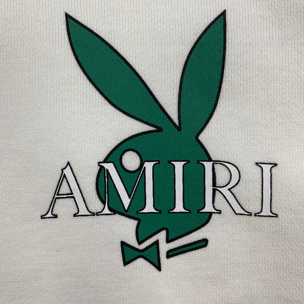 AMIRI PLAYBOY LOGO HOODIE WHITE GREEN