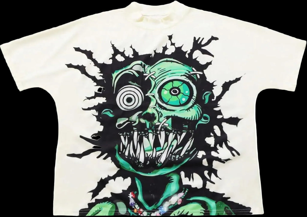 Men'S Graphic Tee Shirt Y2K Novelty Printed Short Sleeve Crew Neck Tops Streetwear