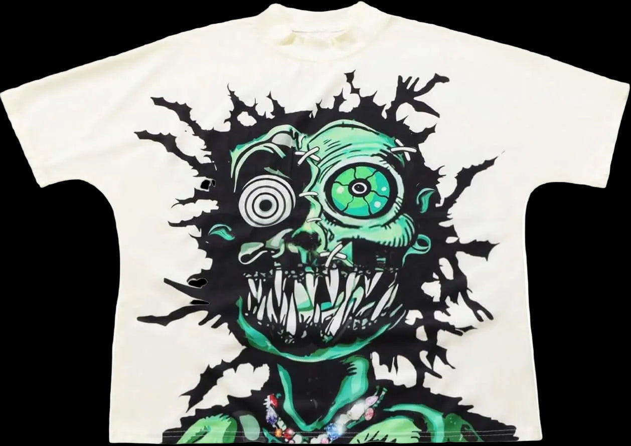 Men'S Graphic Tee Shirt Y2K Novelty Printed Short Sleeve Crew Neck Tops Streetwear