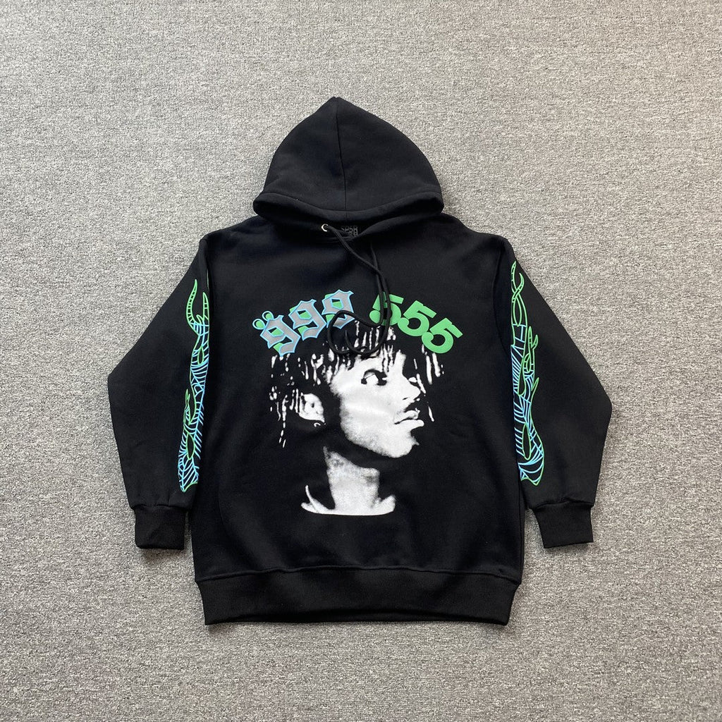 JUICE WRLD X SP5DER HOODIE BLACK