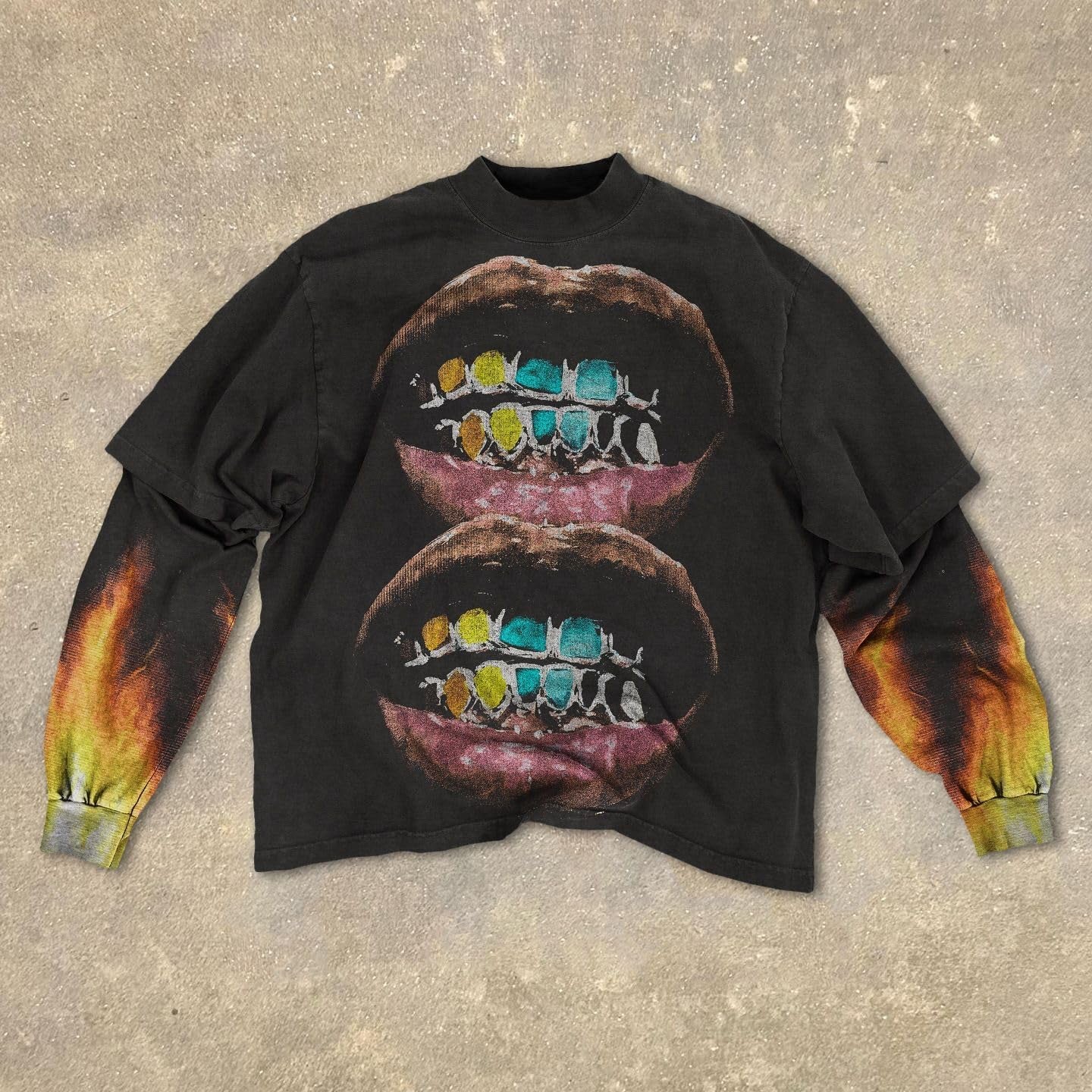 Goth Shirt Gothic Shirt Fake Two-Piece Alternative Clothing Goth Long Sleeve Top Grunge Clothes