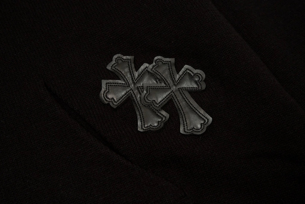 CHROME HEARTS BLACK CROSS PATCH HOODIE BLACK