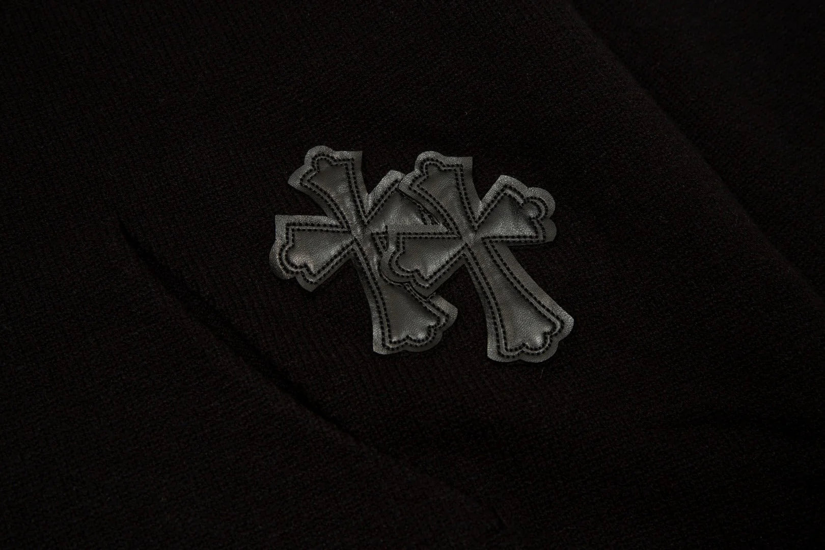 CHROME HEARTS BLACK CROSS PATCH HOODIE BLACK