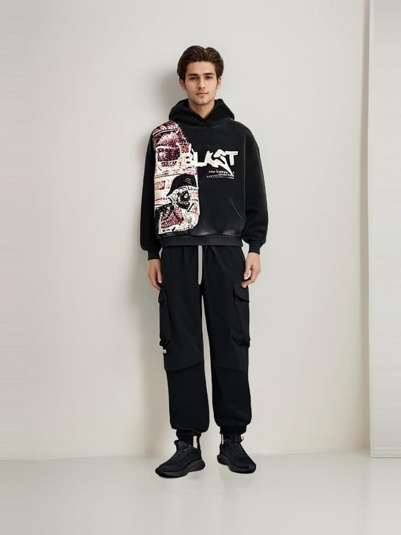 Retro Y2K Hoodie Gothic Casual Alphabet Blast Print Pattern Skull Fashion Hoodie Men Harajuku Men Clothing