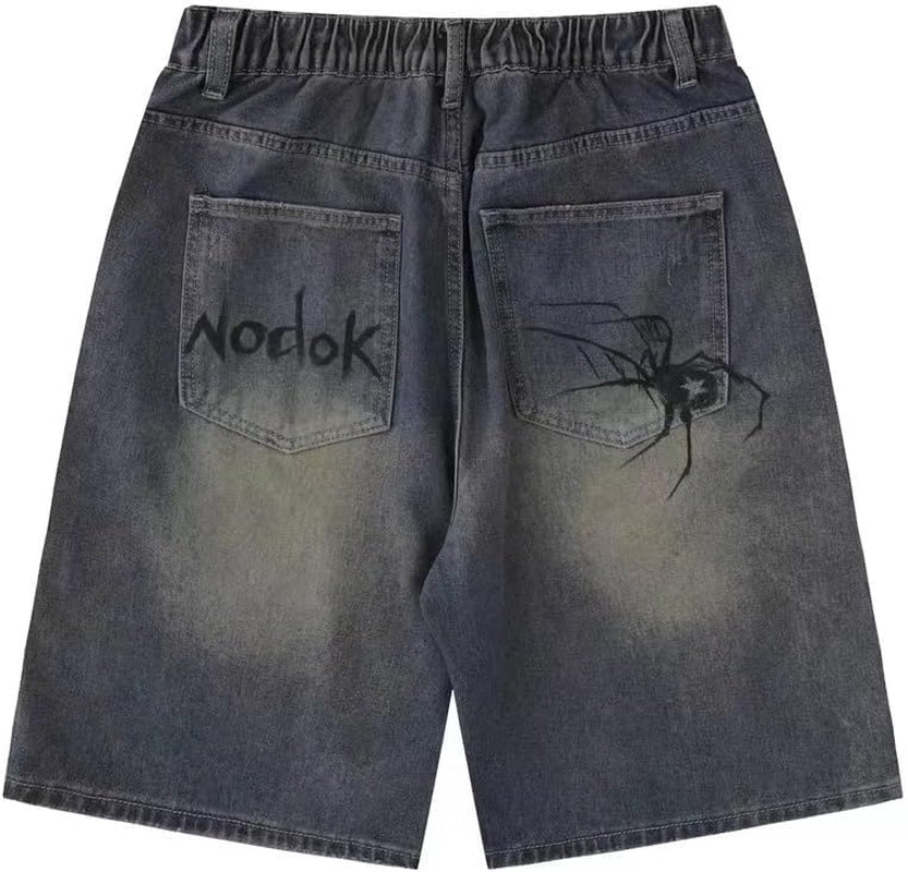 Y2K Blue Denim Shorts Summer Casual Loose Straight Leg Unisex Baggy Jeans Shorts Jorts Grunge Harajuku Streetwear